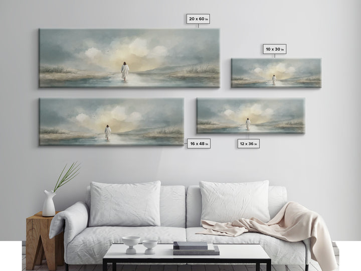 Evening Refuge – Framed Canvas Print – Panoramic Painting – Christian Art Print – Jesus Canvas Art – Christian Gift – Christmas Wall Art