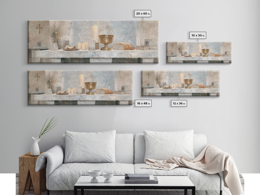 Quiet Altar Grace – Framed Canvas Print – Panoramic Frame – Christian Wall Art – Christian Art Canvas – Subtle Christian Art – Christian De
