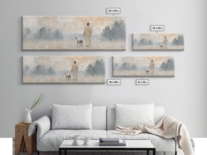 Heavenly Calm | Framed Canvas Print | Panoramic Wall Art | Christian Art Print | Jesus Canvas Art | Christian Christmas Art | Modern Christ