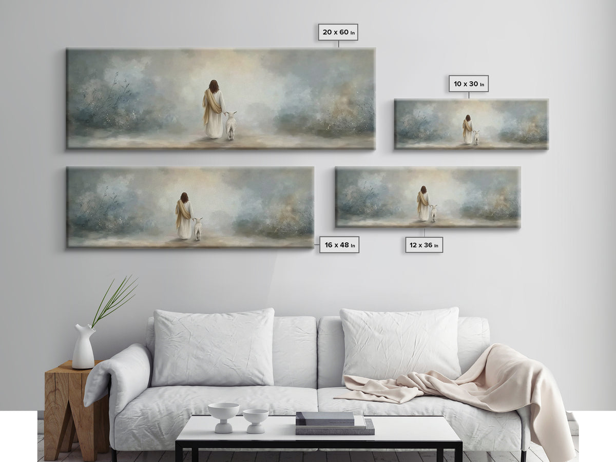 Pure Guidance, Framed Canvas Print, Panoramic Wall Art, Christian Art Print, Jesus Canvas Art, Christmas Art Framed, Christian Gift Ideas