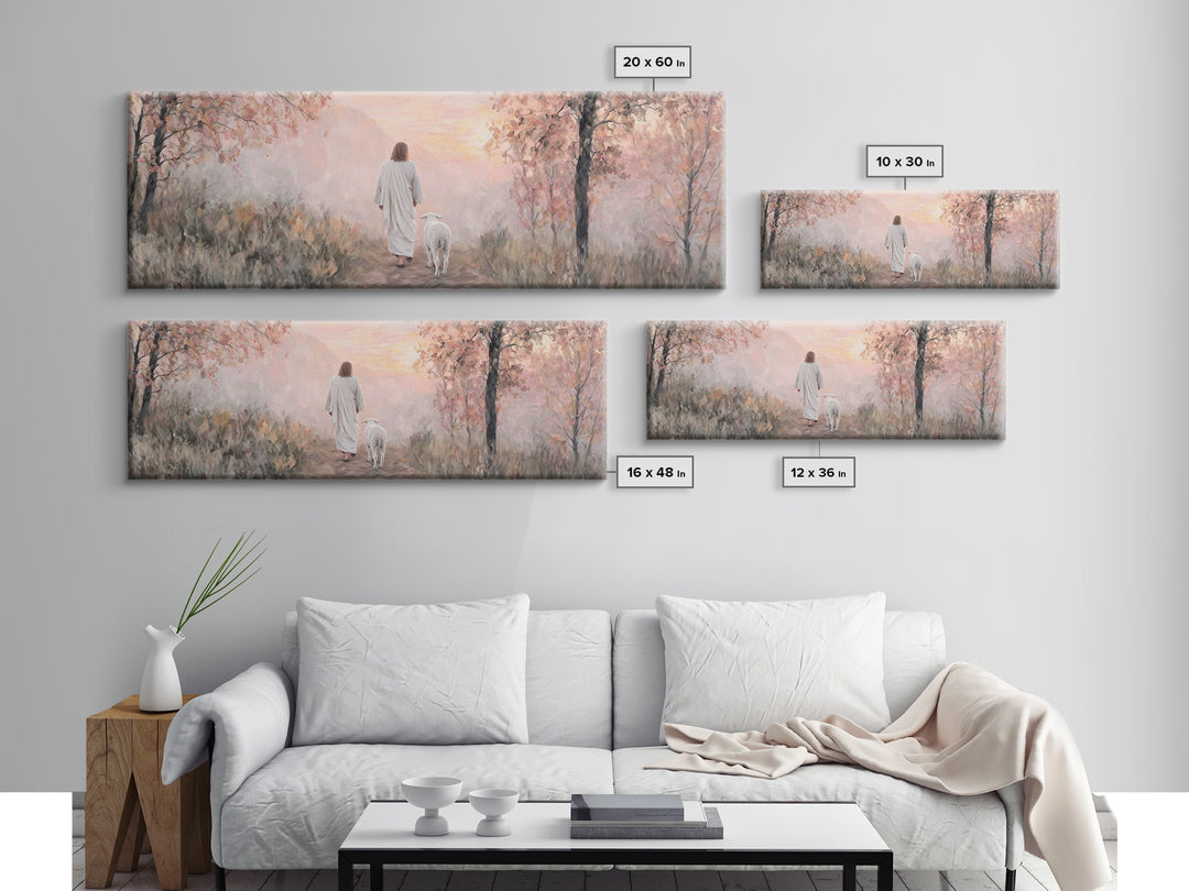 Dawn Of Peace – Framed Canvas Print – Panoramic Painting – Christian Wall Art – Jesus Art Print – Christian Canvas Art – Modern Christmas A