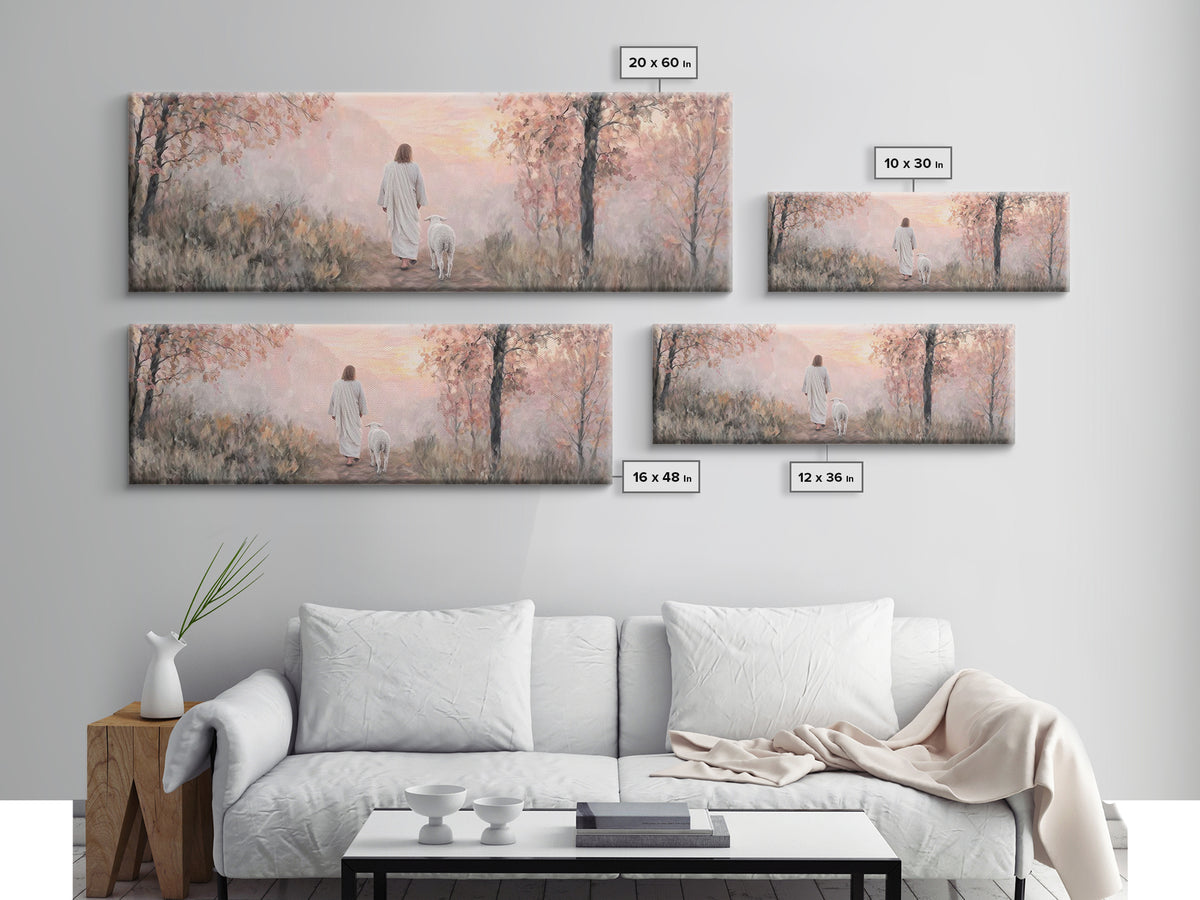 Dawn Of Peace – Framed Canvas Print – Panoramic Painting – Christian Wall Art – Jesus Art Print – Christian Canvas Art – Modern Christmas A