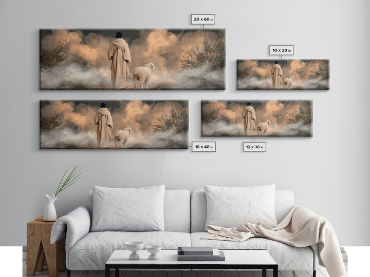 Sacred Path | Framed Canvas Print | Panoramic Frame | Jesus Painting Canvas | Christian Wall Art | Christmas Canvas Wall Art | Unique Chris
