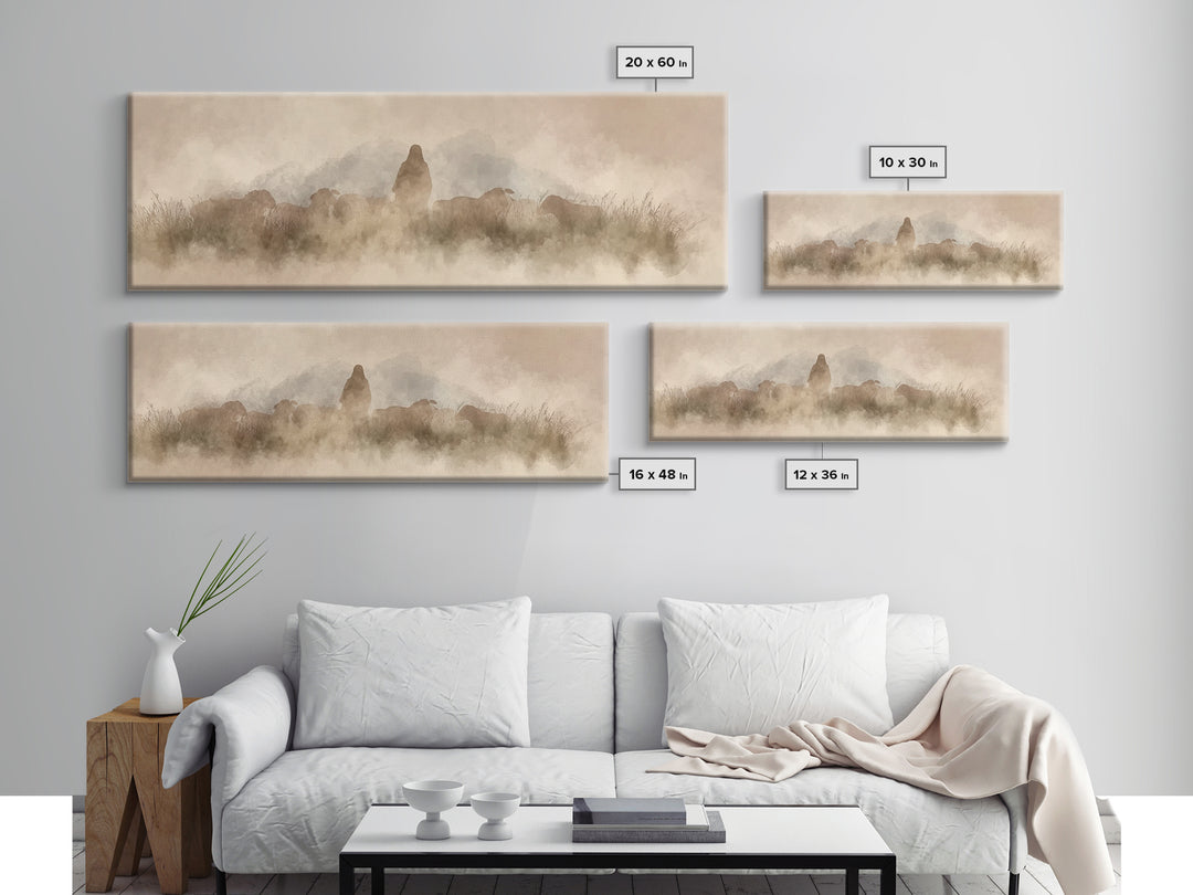 Lambkeeper’s Light – Framed Canvas Print – Panoramic Wall Art – Christian Art Painting – Jesus Canvas Art – Christian Christmas Art – Chris