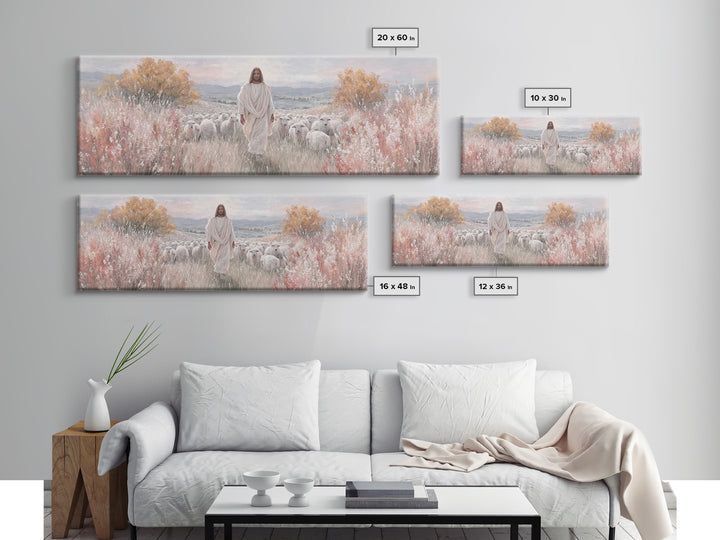 Radiant Shepherd Promise – Framed Canvas Print – Panoramic Art – Christian Wall Art – Jesus Art Print – Christian Canvas Art – Christmas Ar