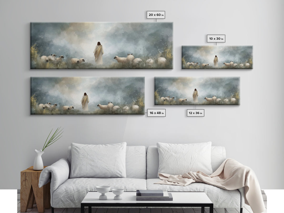 Blessed Autumn Path – Framed Canvas Print – Panoramic Painting – Christian Wall Art – Jesus Canvas Art – Christmas Wall Art – Christian Dec