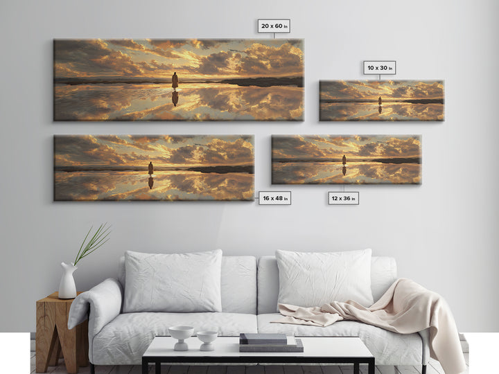 Reflections Of Peace, Framed Canvas Print, Panoramic Painting, Christian Art Canvas, Jesus Wall Art, Christian Art Print, Christian Christm