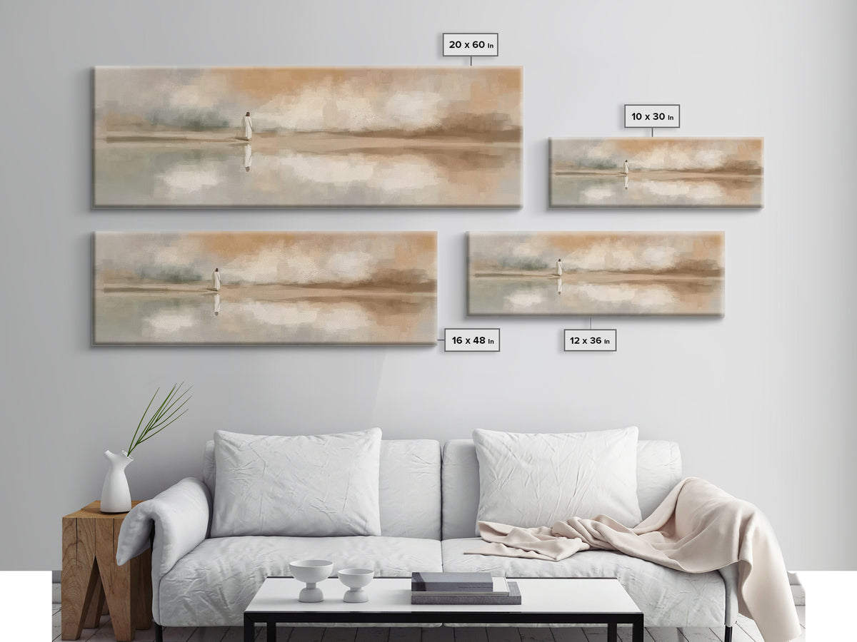 Sacred Reflections – Framed Canvas Print – Christian Art Canvas – Panoramic Painting – Christian Wall Art – Large Jesus Painting