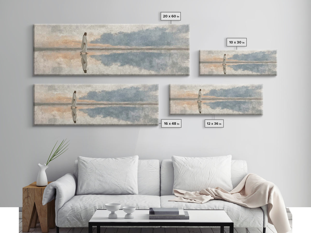 Eternal Guide | Framed Canvas Print | Christian Art Canvas | Panoramic Wall Art | Christian Wall Art | Jesus Painting