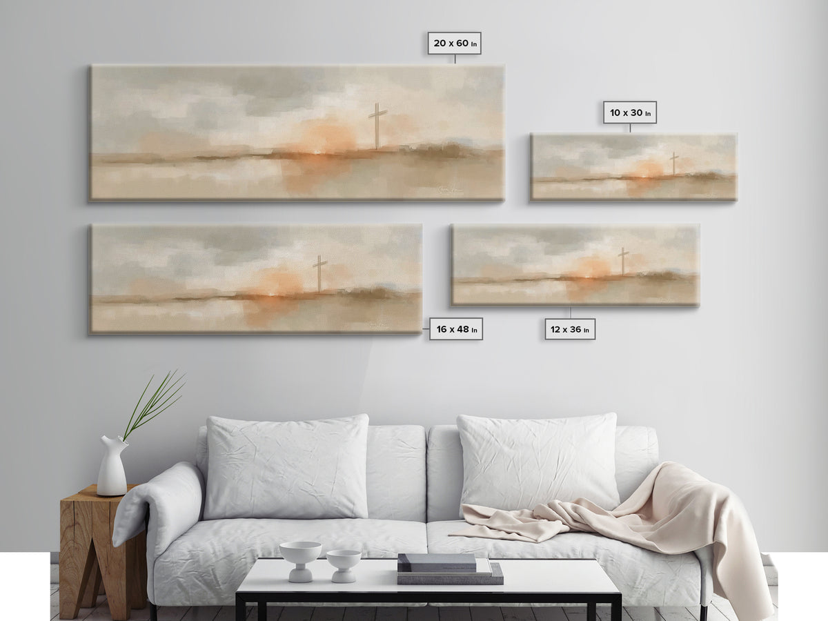 Horizon Of Mercy | Framed Canvas Print | Panoramic Frame | Christian Art Canvas | Christian Wall Art | Subtle Christian Art | Christian Pai