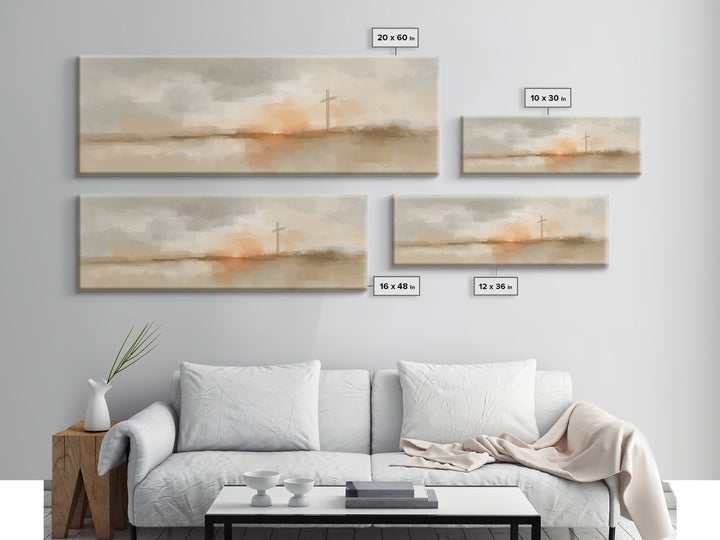 Horizon Of Mercy | Framed Canvas Print | Panoramic Frame | Christian Art Canvas | Christian Wall Art | Subtle Christian Art | Christian Pai