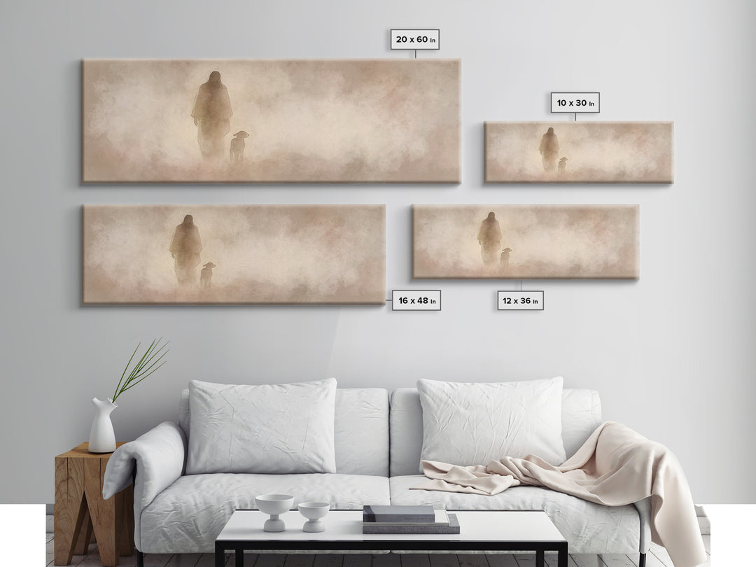 Blessed Cloud Walk – Framed Canvas Print – Panoramic Wall Art – Christian Art Canvas – Christian Wall Art – Jesus Painting