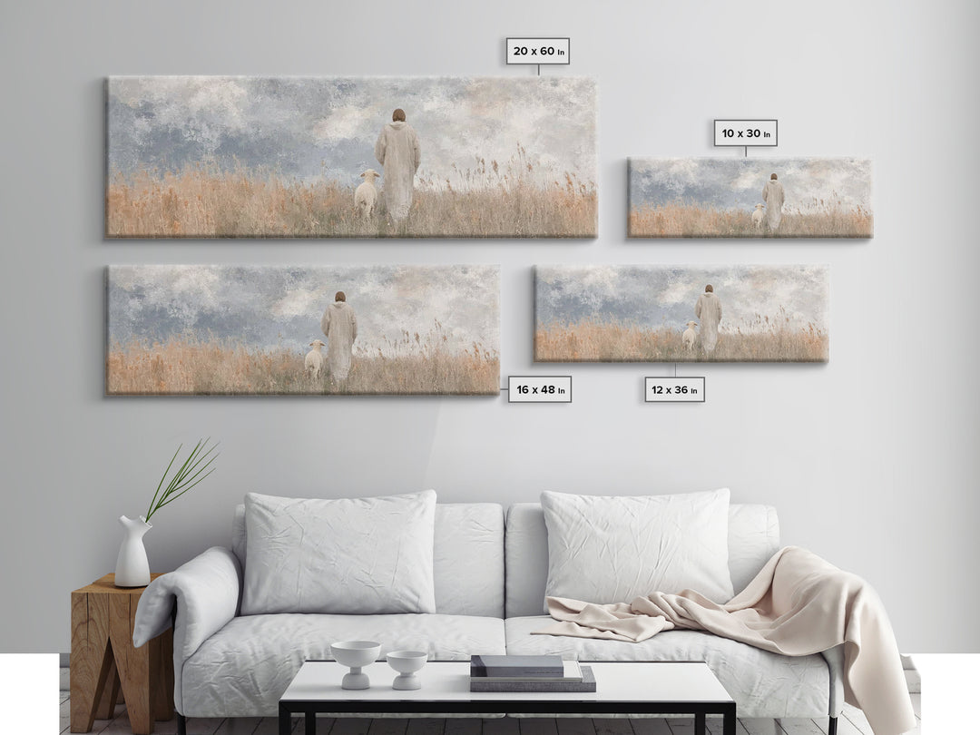 Divine Horizon | Framed Canvas Print | Panoramic Painting | Christian Art Canvas | Christian Wall Art | Jesus Painting | Christmas Art | Ch