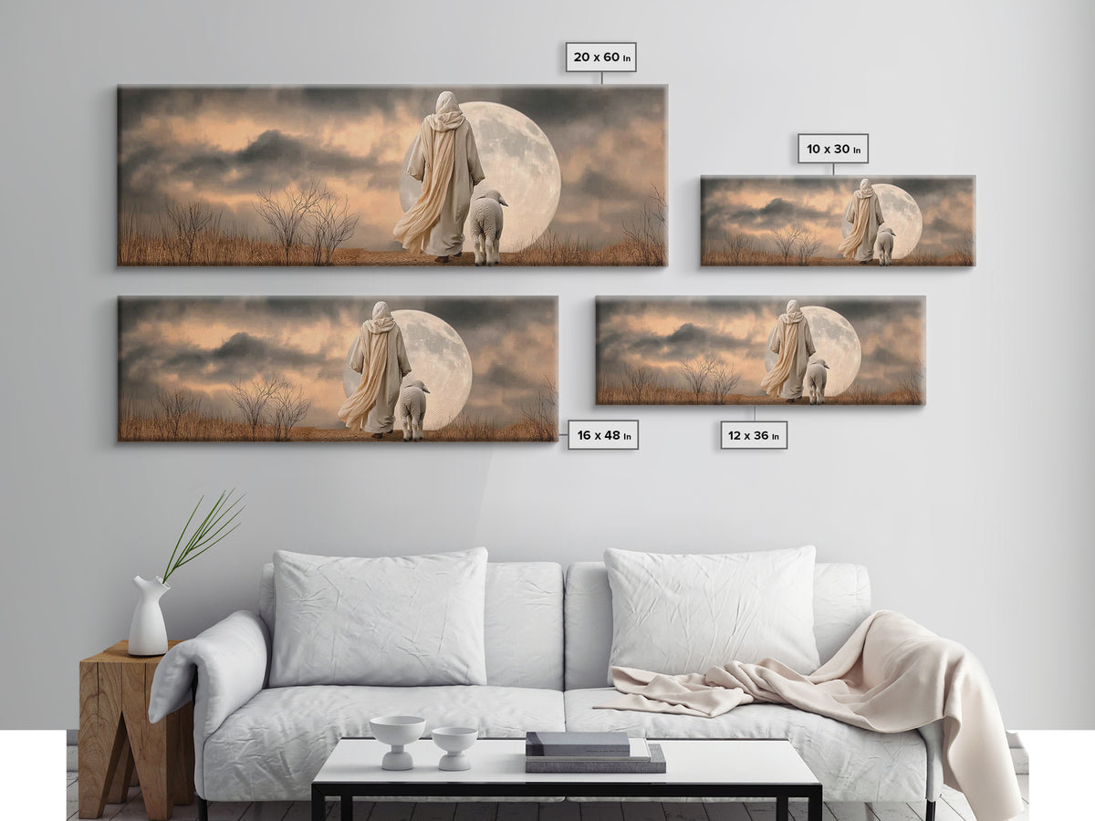 Graceful Journey – Framed Canvas Print – Panoramic Art – Christian Wall Art – Christian Art Canvas – Jesus Painting – Christian Christmas A