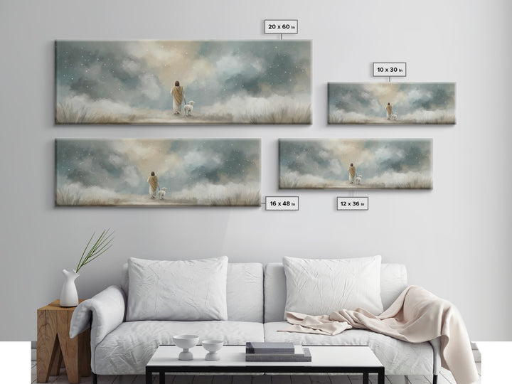 Stars of Mercy | Framed Canvas Print | Panoramic Wall Art | Christian Art Canvas | Christian Wall Art | Jesus Painting | Christian Christma