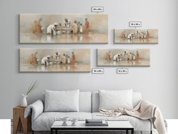 Path of Compassion – Framed Canvas Print – Extra Wide Art – Christian Wall Art – Christian Art Canvas – Jesus Painting – Christmas Art – Ch