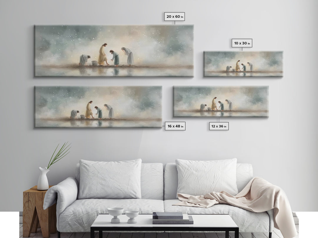 Heavenly Refuge | Framed Canvas Print | Panoramic Frame | Christian Art Canvas | Christian Wall Art | Jesus Painting | Christian Christmas