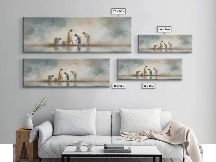 Heavenly Refuge | Framed Canvas Print | Panoramic Frame | Christian Art Canvas | Christian Wall Art | Jesus Painting | Christian Christmas