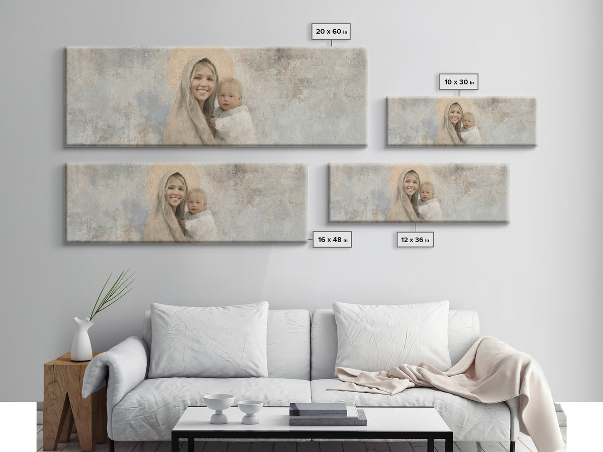 Radiant Holy Grace – Framed Canvas Print – Panoramic Art – Christian Wall Art – Jesus Painting – Christian Art Canvas – Christmas Art