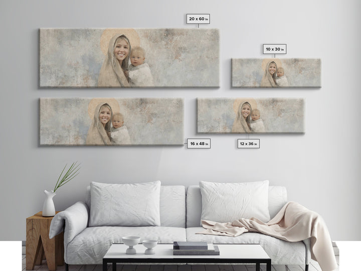 Radiant Holy Grace – Framed Canvas Print – Panoramic Art – Christian Wall Art – Jesus Painting – Christian Art Canvas – Christmas Art