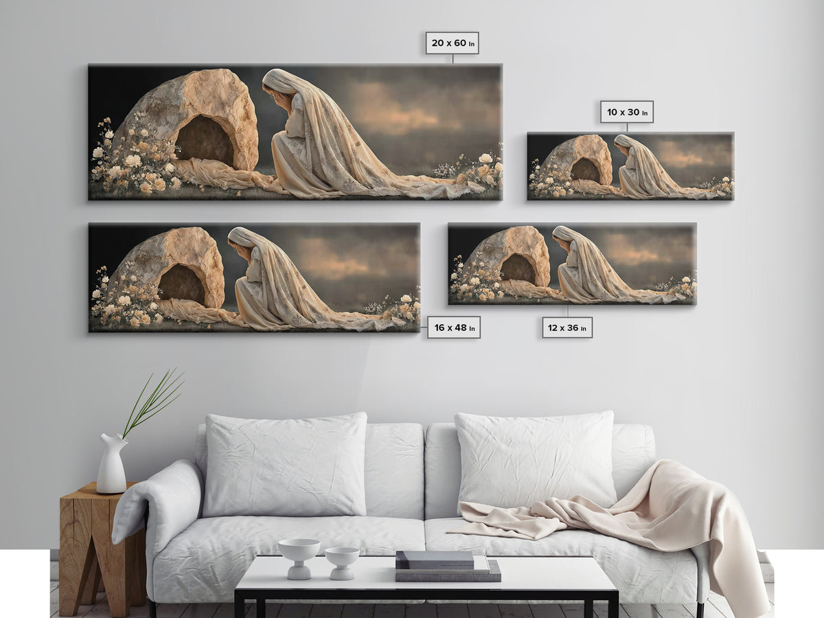 Tears of Devotion | Framed Canvas Print | Panoramic Frame | Christian Wall Art | Christian Art Painting | Jesus Art Print | Christian Chris