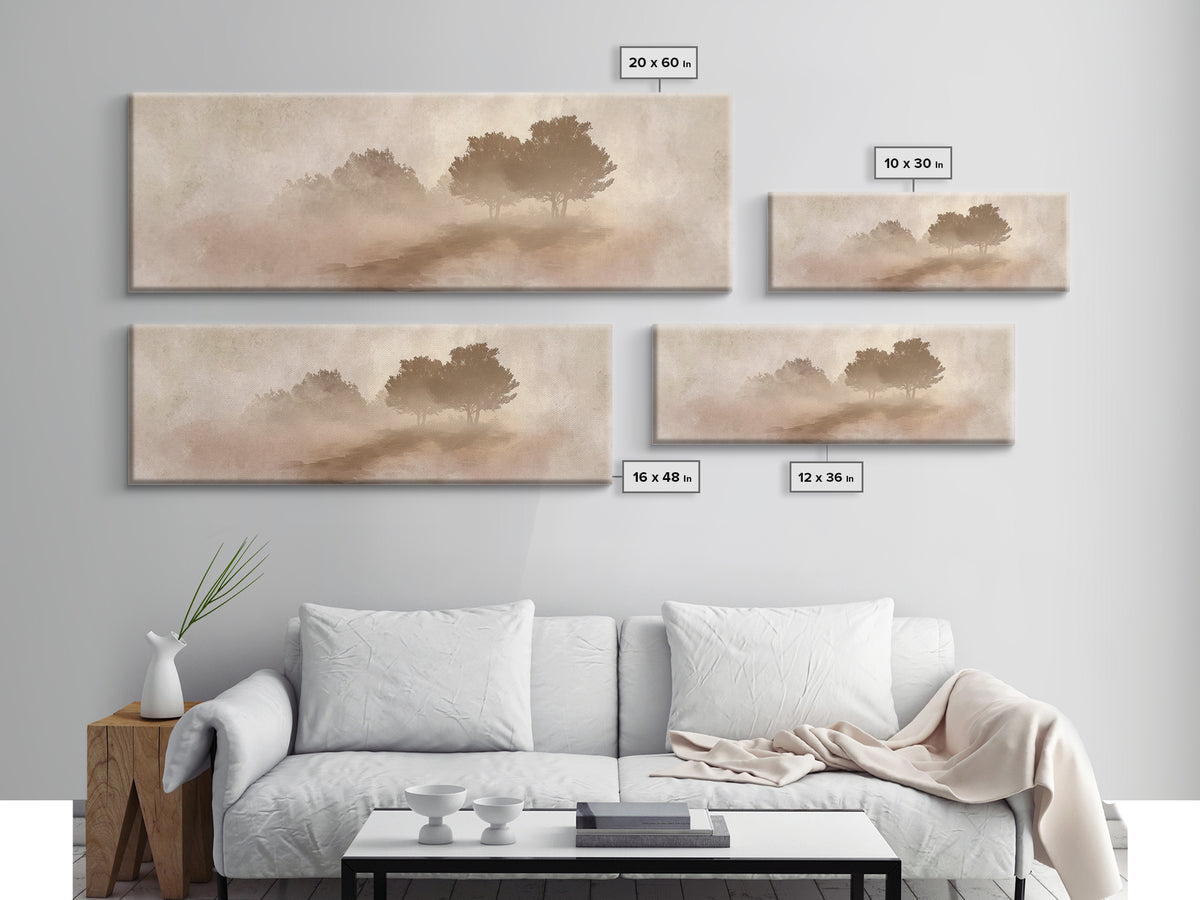 Misty Path Hope, Framed Canvas Print, Panoramic Print, Christian Art Painting, Subtle Christian Art, Modern Christian Art, Christian Gift I