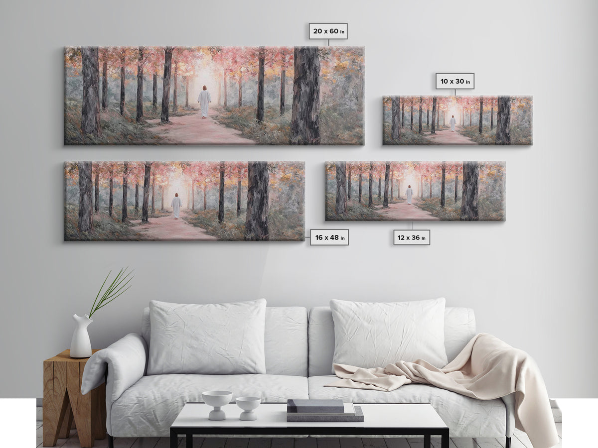 Light Of The Forest – Framed Canvas Print – Panoramic Art – Christian Wall Art – Jesus Painting – Christian Art Canvas – Modern Christian A