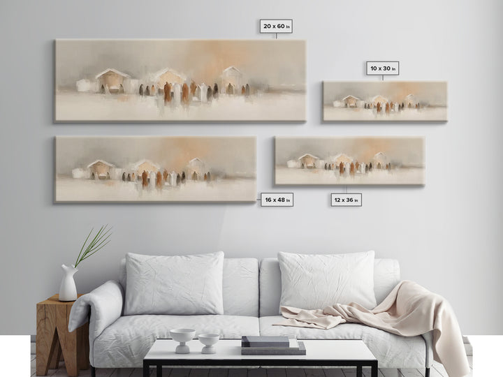 Winter Hushed Trees | Framed Canvas Print | Panoramic Painting | Christian Wall Art | Minimalist Christian Art | Christian Art Canvas | Chr