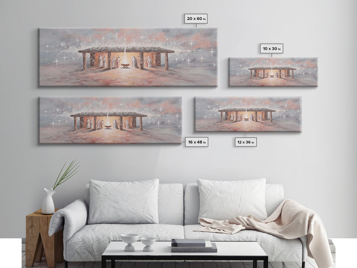 Village Of Hope, Framed Canvas Print, Panoramic Art, Christmas Wall Art, Christian Christmas Art, Christmas Art Prints, Christian Art Work