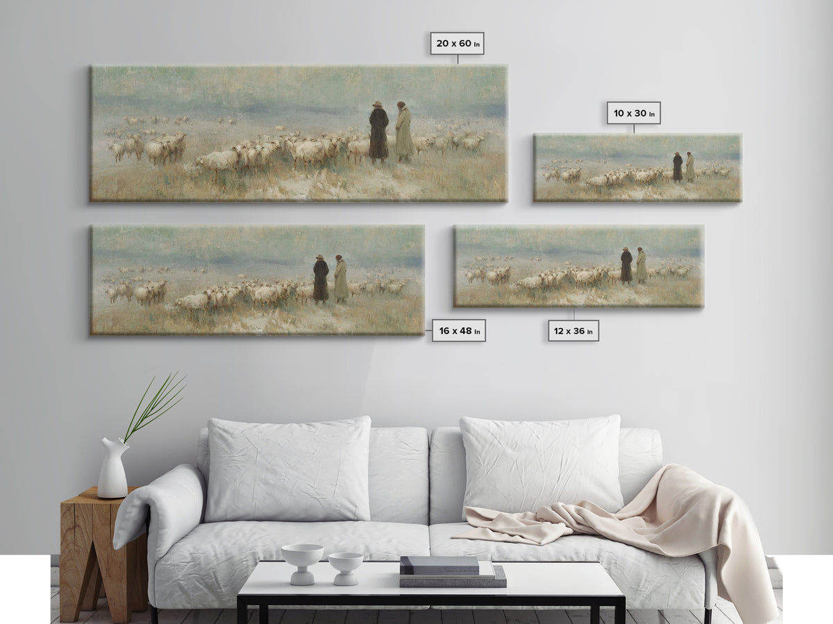 Morning Star Path | Framed Canvas Print | Christian Art | Panoramic Painting | Christmas Art | Jesus Painting | Christian Wall Art