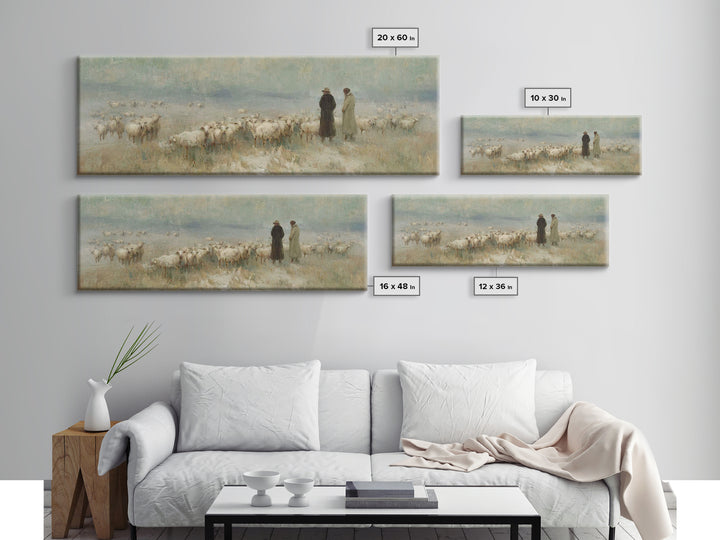 Morning Star Path | Framed Canvas Print | Christian Art | Panoramic Painting | Christmas Art | Jesus Painting | Christian Wall Art