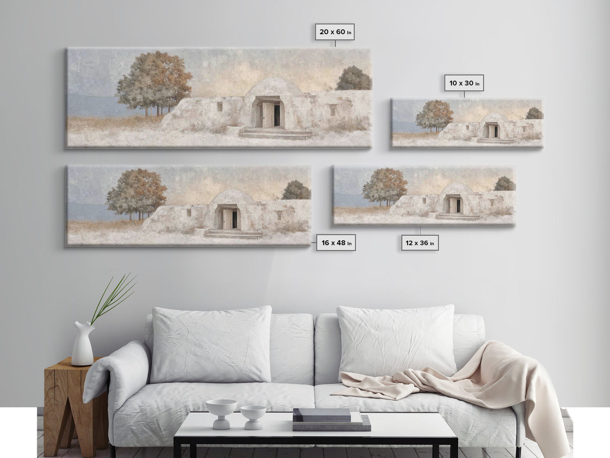 Bethlehem Dawn Light, Framed Canvas Print, Panoramic Wall Art, Christian Art Canvas, Modern Christian Art, Christian Decorations, Christmas