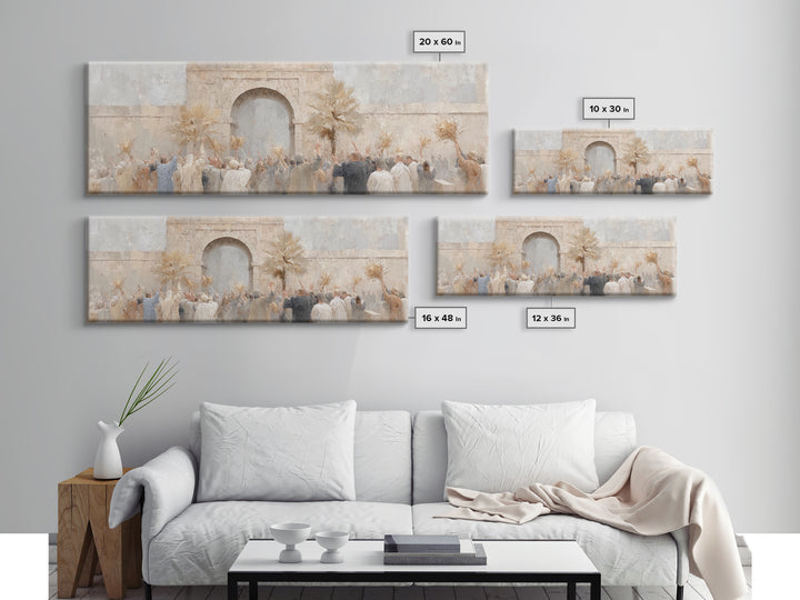 Jerusalem Sunrise Entry | Framed Canvas Print | Panoramic Painting | Christian Wall Art | Christmas Art Work | Christian Art Canvas | Jesus