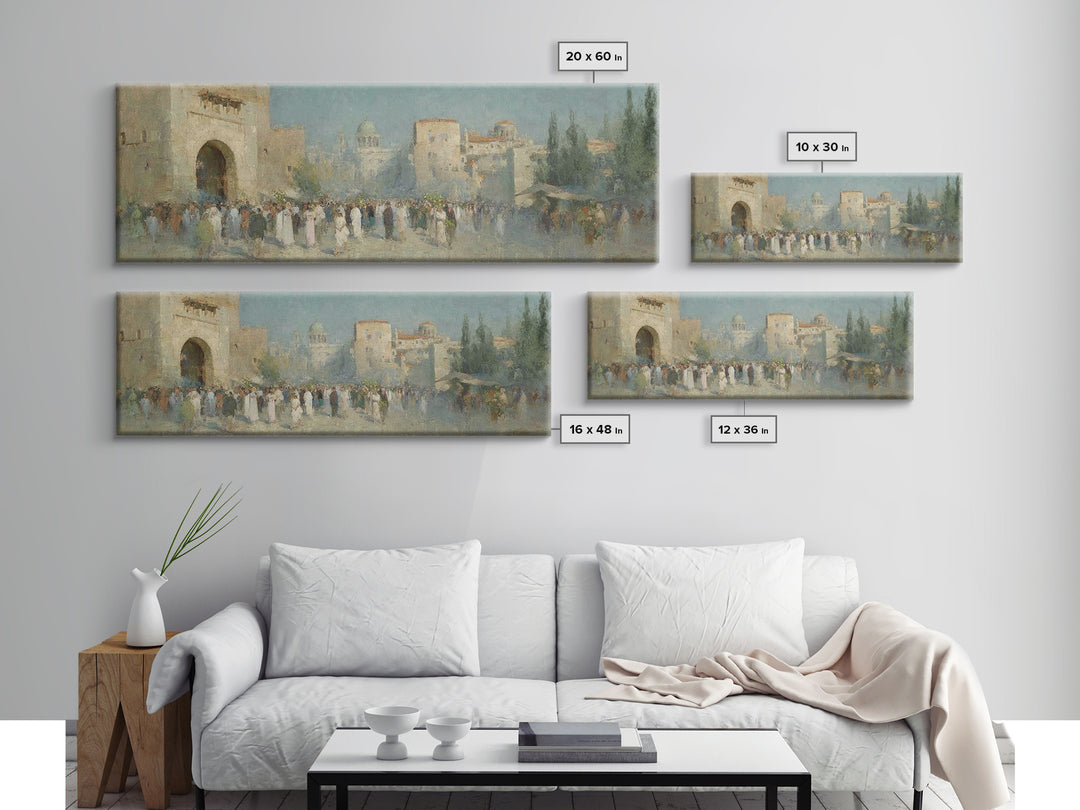 Golden Gate Rejoicing, Framed Canvas Print, Panoramic Print, Christian Wall Art, Christian Art Canvas, Christian Christmas Art, Jesus Paint