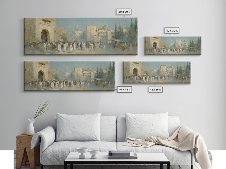 Golden Gate Rejoicing, Framed Canvas Print, Panoramic Print, Christian Wall Art, Christian Art Canvas, Christian Christmas Art, Jesus Paint