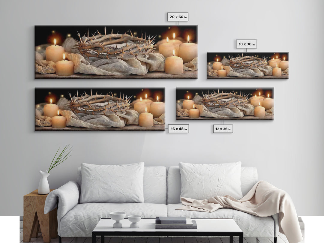 Crown Of Mercy – Framed Canvas Print – Christian Wall Art – Christian Art Canvas – Panoramic Art – Jesus Painting – Christian Christmas Art