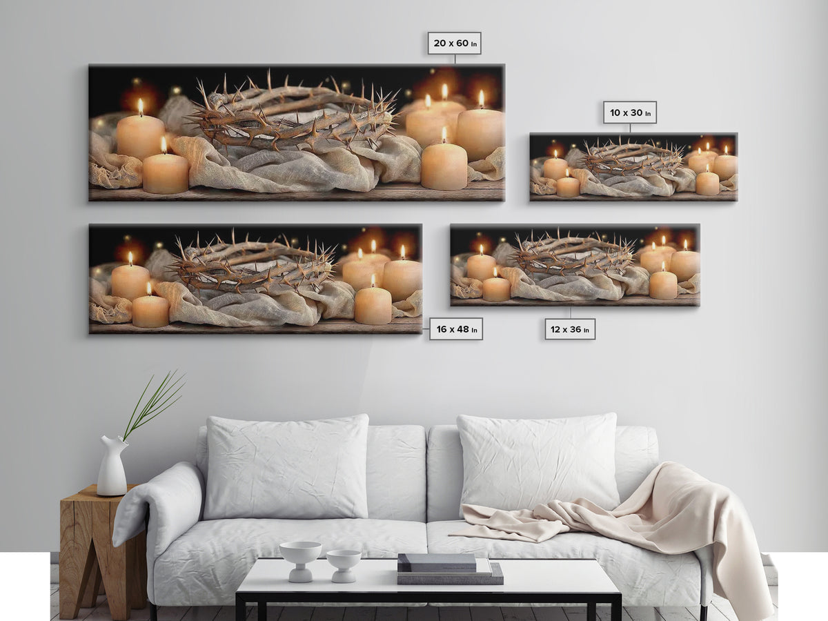 Crown Of Mercy – Framed Canvas Print – Christian Wall Art – Christian Art Canvas – Panoramic Art – Jesus Painting – Christian Christmas Art