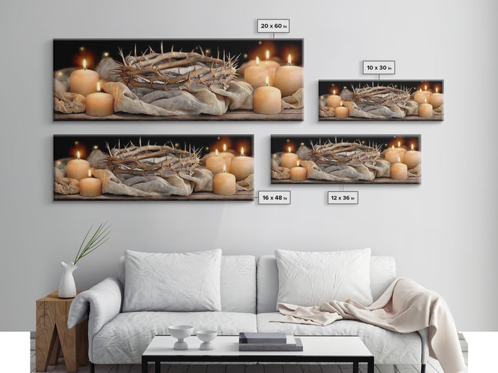 Crown Of Mercy – Framed Canvas Print – Christian Wall Art – Christian Art Canvas – Panoramic Art – Jesus Painting – Christian Christmas Art