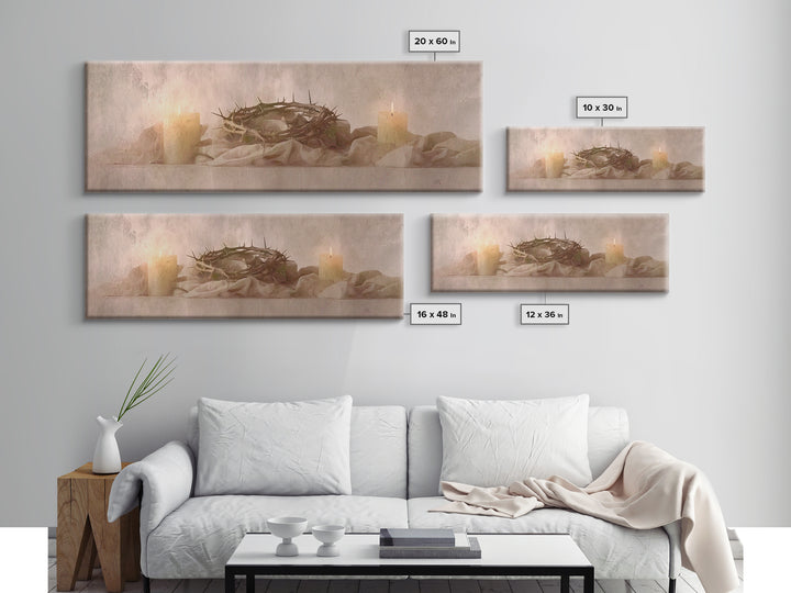 Thorns Of Grace | Framed Canvas Print | Christian Art Canvas | Christian Wall Art | Panoramic Painting | Christian Decor | Christmas Art