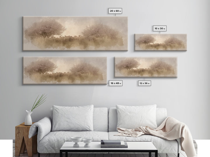 Orchard Of Peace – Framed Canvas Print – Christian Wall Art – Jesus Painting – Panoramic Art – Christian Christmas Art – Christian Canvas