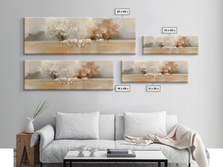 Pasture Of Light, Framed Canvas Print, Christian Wall Art, Christian Art Canvas, Panoramic Art, Jesus Painting, Christian Christmas Art