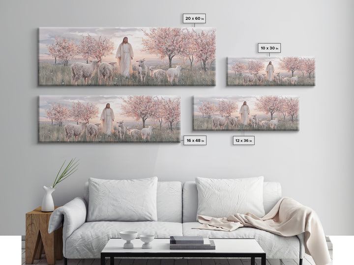 Garden Of Stillness – Framed Canvas Print – Christian Wall Art – Christian Art Canvas – Panoramic Painting – Jesus Art – Christmas Art