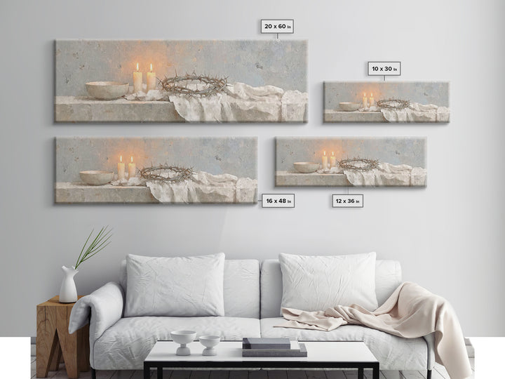 Silent Redemption, Framed Canvas Print, Christian Art, Christian Wall Art, Panoramic Art, Christian Art Canvas, Christmas Art, Unique Chris