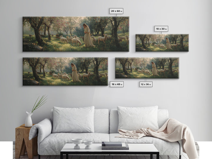 Quiet Bloom Meadow – Framed Canvas Print – Christian Wall Art – Panoramic Art – Christian Art Canvas – Jesus Painting – Christmas Art