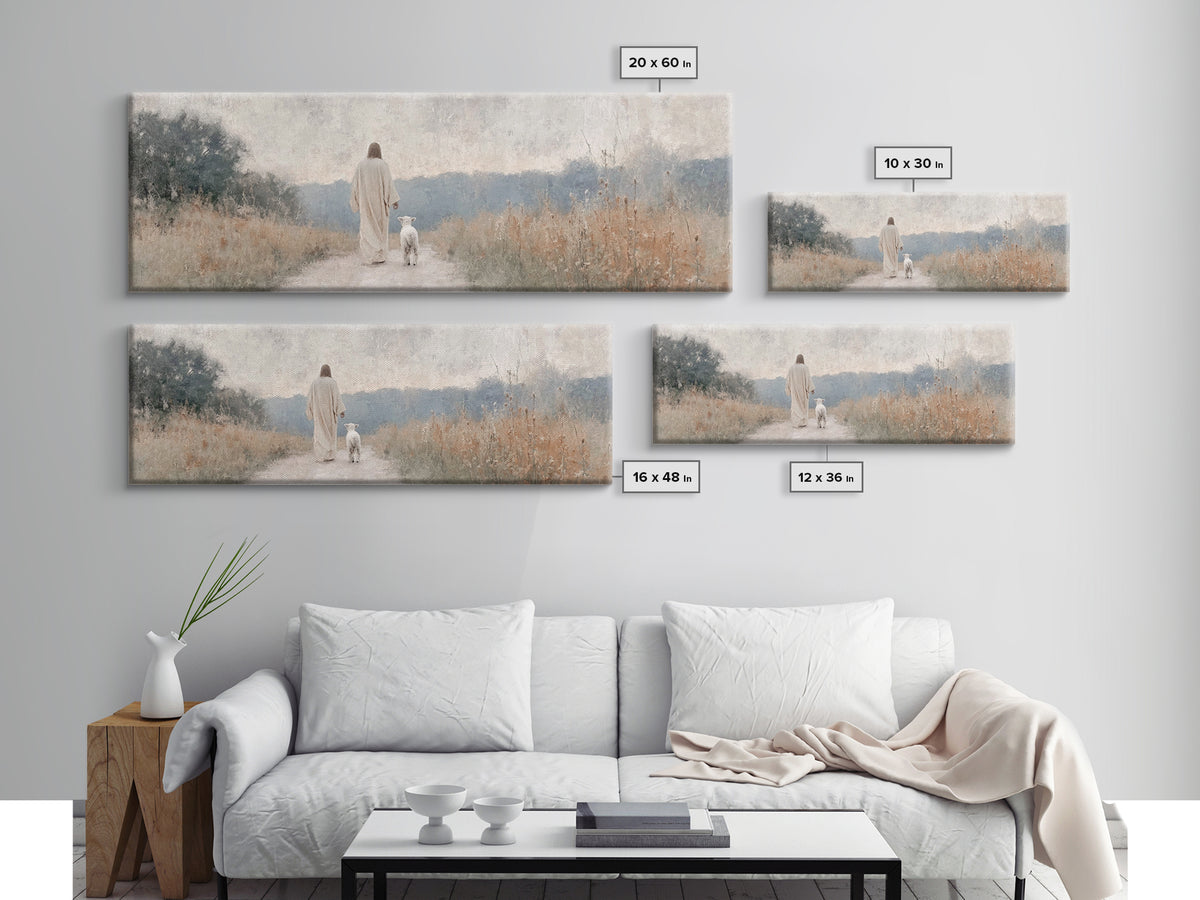 Morning Of Peace – Framed Canvas Print – Panoramic Art – Christian Wall Art – Christian Art Canvas – Jesus Painting – Christmas Art