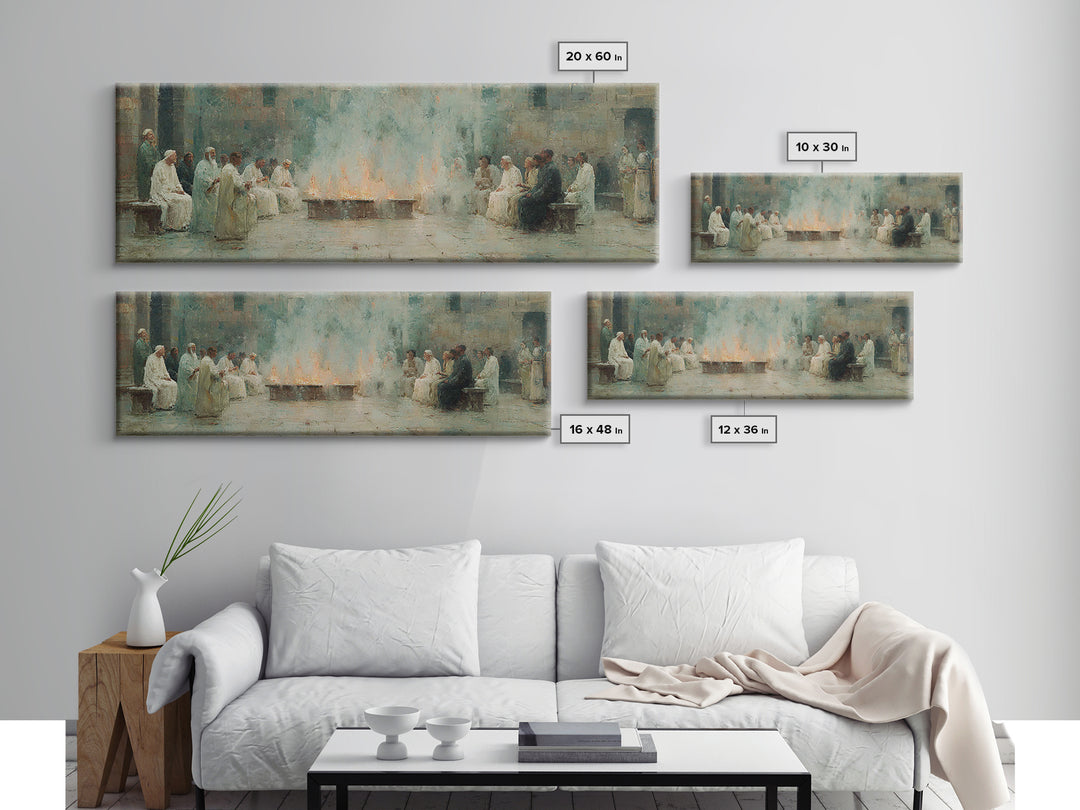 Celestial Summit Glow | Framed Canvas Print | Christian Wall Art | Christian Art Canvas | Jesus Painting | Panoramic Frame | Christmas Art