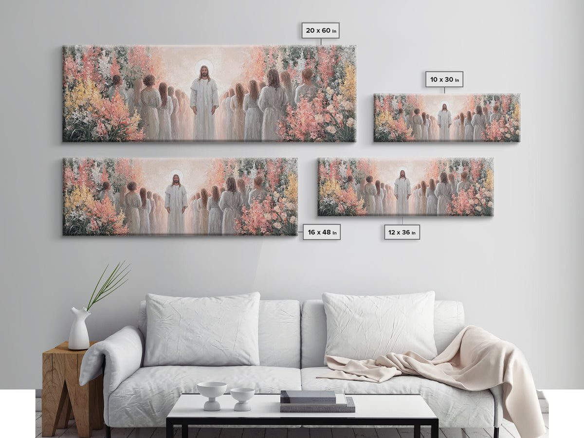 Blessing Of The Master – Framed Canvas Print – Christian Wall Art – Jesus Painting – Christian Art Canvas – Panoramic Wall Art – Christmas