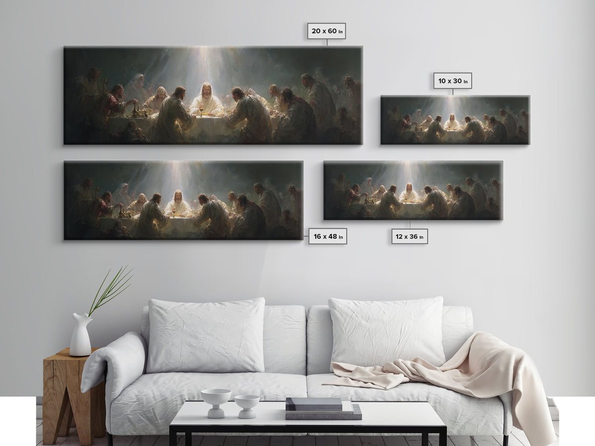 Garden Of Radiance | Framed Canvas Print | Christian Art | Christian Art Canvas | Jesus Painting | Panoramic Art | Christian Christmas Art