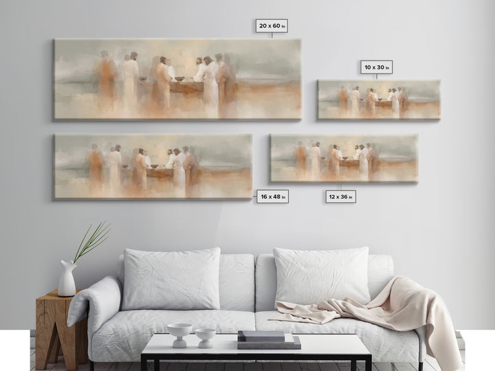 Holy Vision Dawn – Framed Canvas Print – Christian Wall Art – Christian Art Canvas – Jesus Painting – Panoramic Art – Christian Christmas A