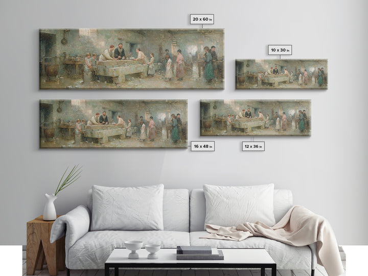 Humble Workshop Hours | Framed Canvas Print | Panoramic Wall Art | Christian Art Canvas | Christian Wall Art | Jesus Painting | Christian A